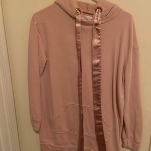 Oversized Pink Hoodie w/ Silk Ribbons